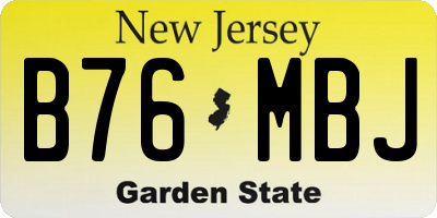 NJ license plate B76MBJ