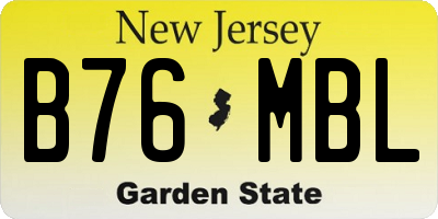 NJ license plate B76MBL