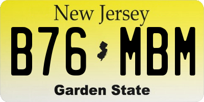 NJ license plate B76MBM