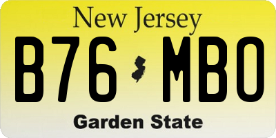 NJ license plate B76MBO