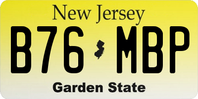 NJ license plate B76MBP