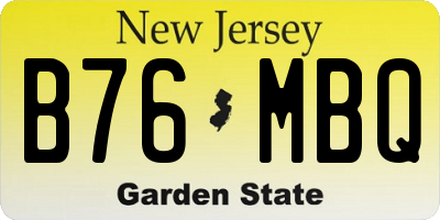 NJ license plate B76MBQ