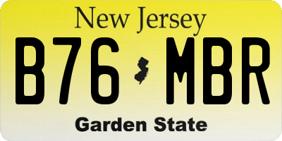 NJ license plate B76MBR