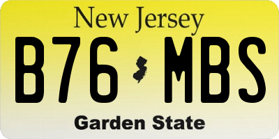 NJ license plate B76MBS