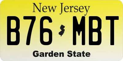 NJ license plate B76MBT