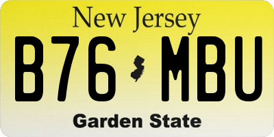 NJ license plate B76MBU