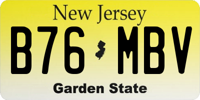 NJ license plate B76MBV
