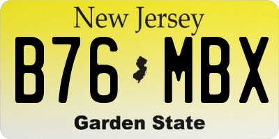 NJ license plate B76MBX
