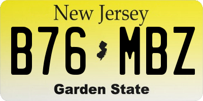NJ license plate B76MBZ