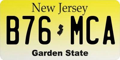 NJ license plate B76MCA