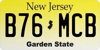 NJ license plate B76MCB