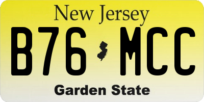 NJ license plate B76MCC