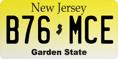 NJ license plate B76MCE