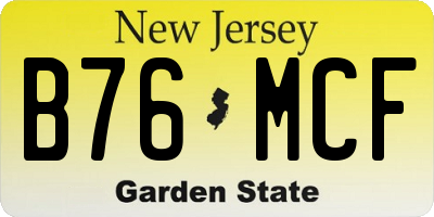NJ license plate B76MCF