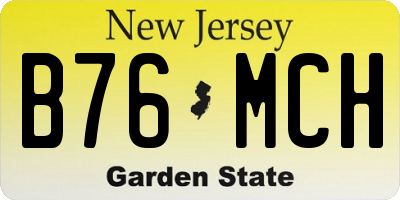 NJ license plate B76MCH
