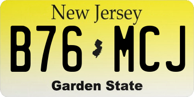 NJ license plate B76MCJ