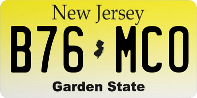 NJ license plate B76MCO