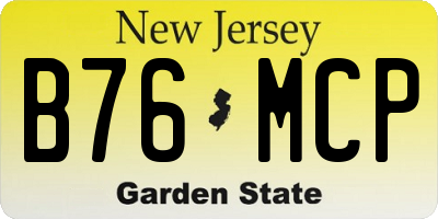 NJ license plate B76MCP