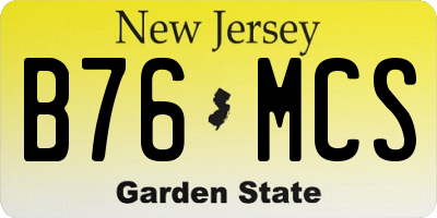 NJ license plate B76MCS