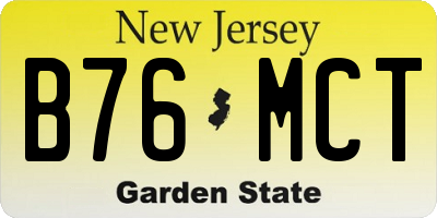 NJ license plate B76MCT