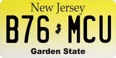 NJ license plate B76MCU