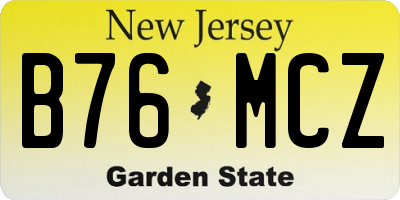 NJ license plate B76MCZ