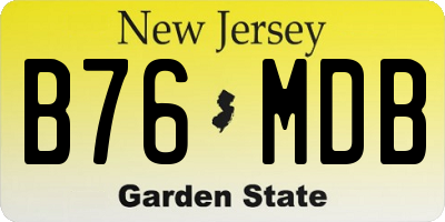 NJ license plate B76MDB
