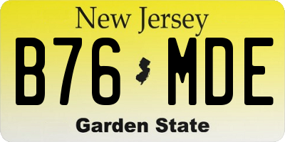 NJ license plate B76MDE