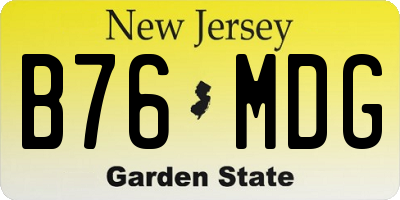 NJ license plate B76MDG