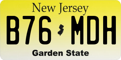 NJ license plate B76MDH