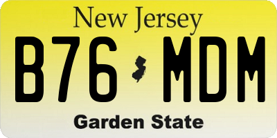 NJ license plate B76MDM