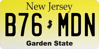 NJ license plate B76MDN