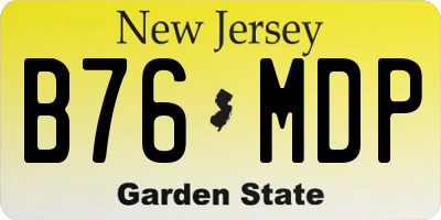 NJ license plate B76MDP