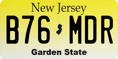 NJ license plate B76MDR