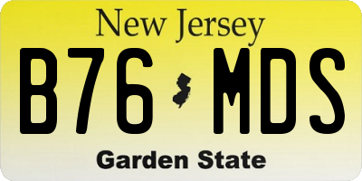 NJ license plate B76MDS