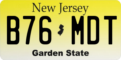 NJ license plate B76MDT