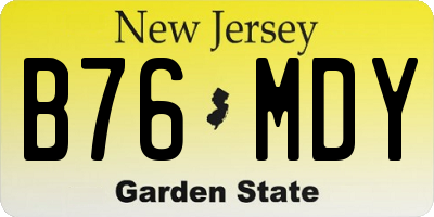 NJ license plate B76MDY