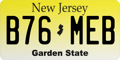 NJ license plate B76MEB