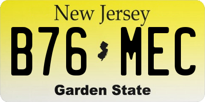 NJ license plate B76MEC
