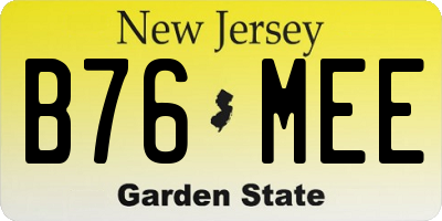 NJ license plate B76MEE