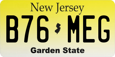 NJ license plate B76MEG