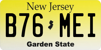 NJ license plate B76MEI