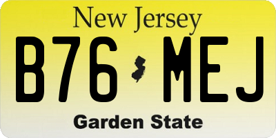 NJ license plate B76MEJ