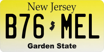 NJ license plate B76MEL