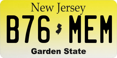 NJ license plate B76MEM