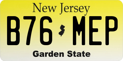 NJ license plate B76MEP