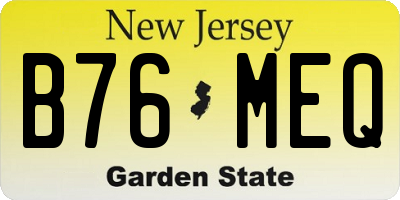 NJ license plate B76MEQ