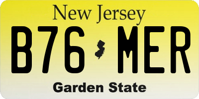 NJ license plate B76MER