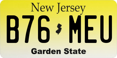 NJ license plate B76MEU