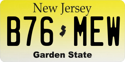NJ license plate B76MEW